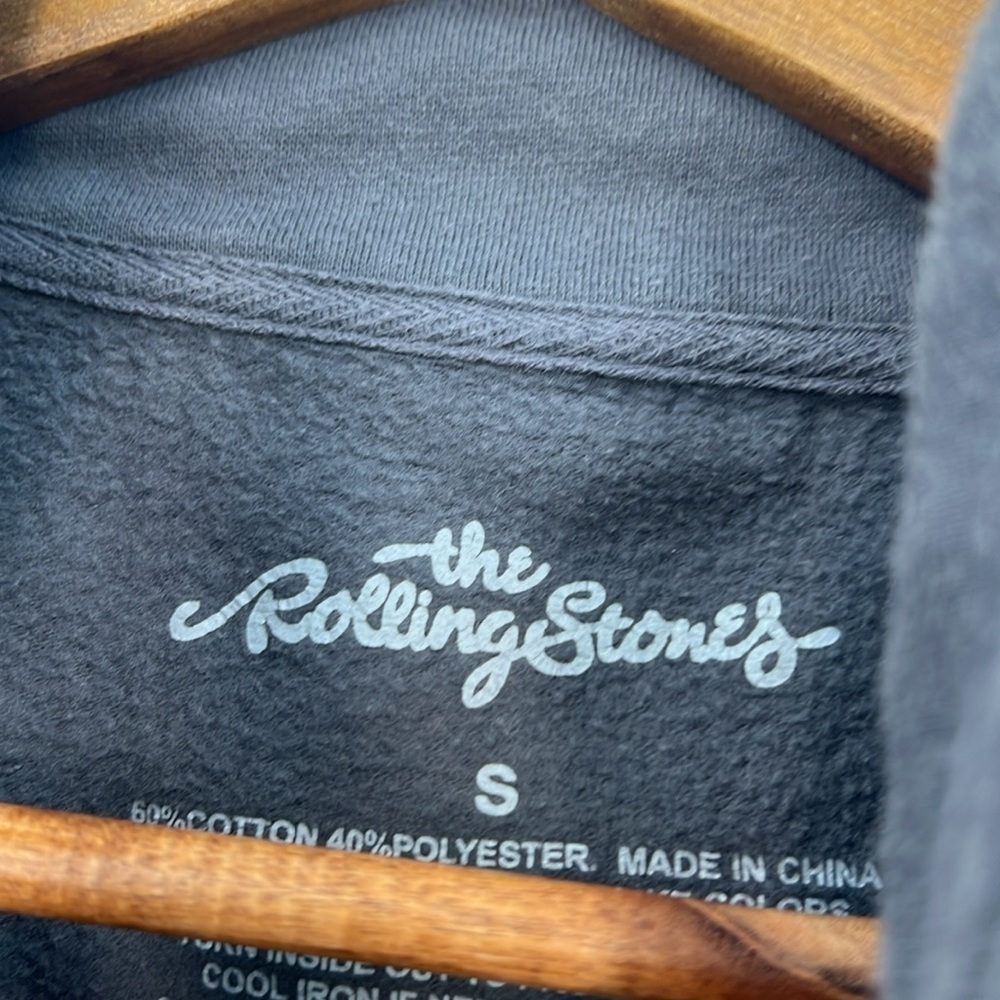 The Rolling Stones - Gray Zip Up Rolling Stones Checkered Tongue Crop Pullover S - Picture 8 of 10